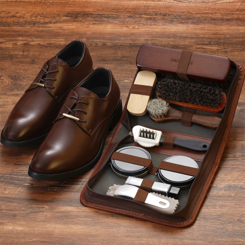 Leather Shoe Polish - Set di spazzole per scarpe HorseHair